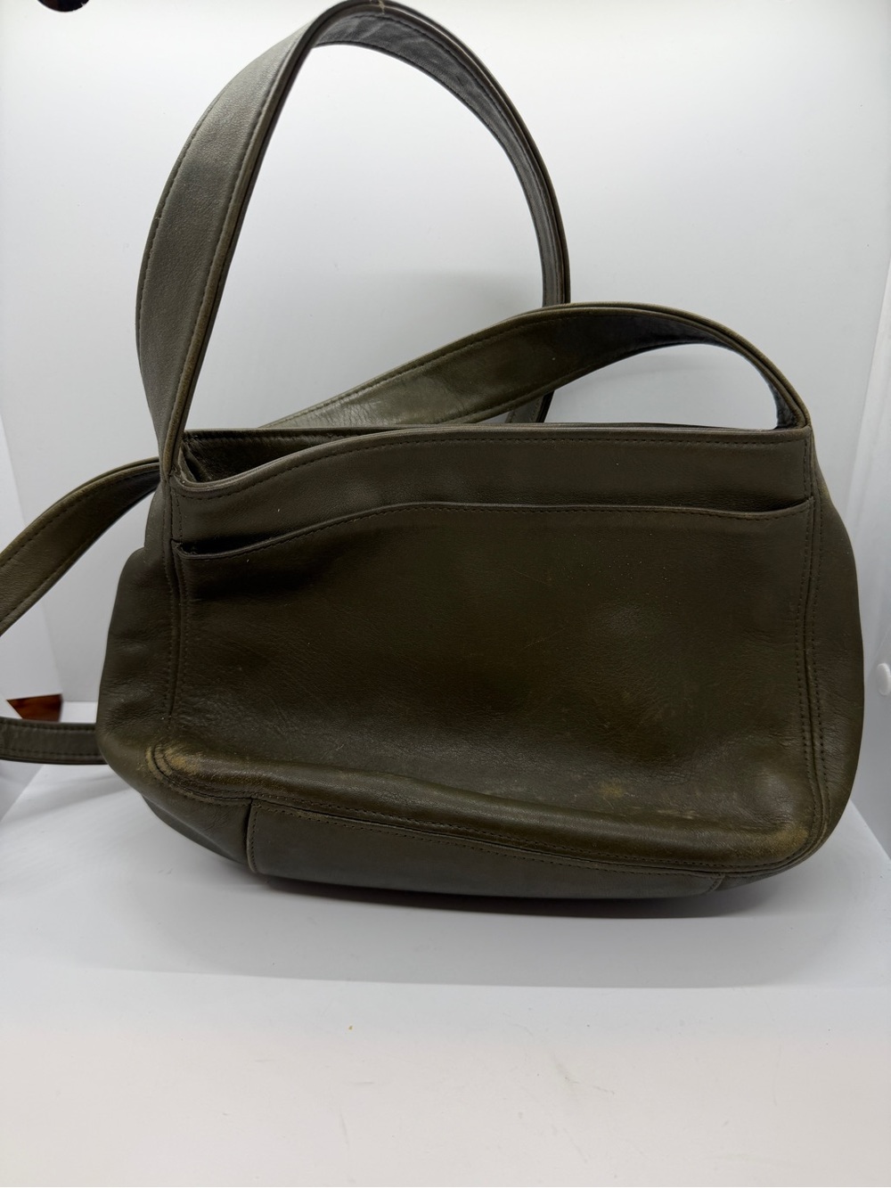 Coach Olive Green Leather Shoulder Bag - Picture 2 of 5